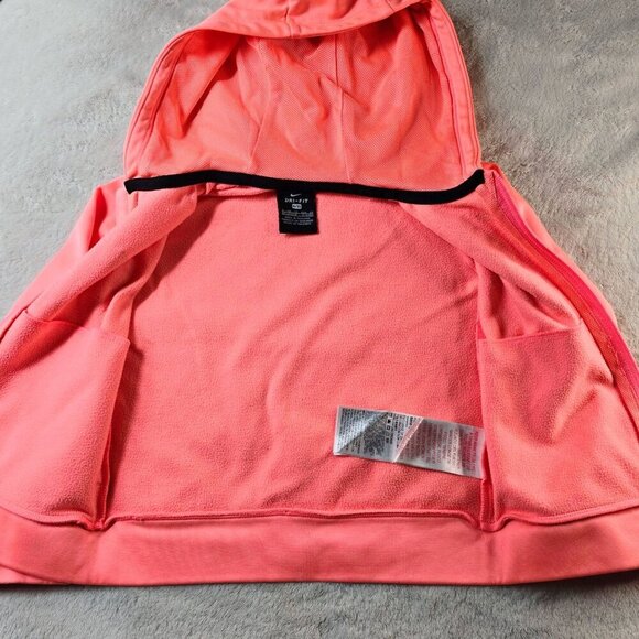 Nike Dri-Fit Coral Full-Zip Hoodie w/ Reflective Text – Beach Blaze Edition 4 - Picture 7 of 10